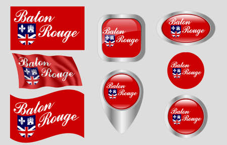 Baton Rouge, Louisiana flagのイラスト素材