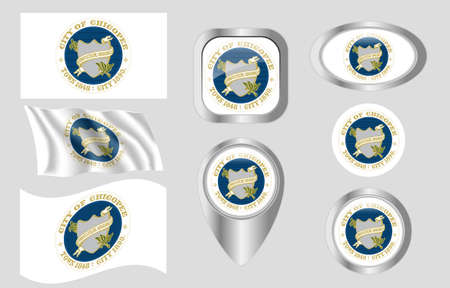 Chicopee, Massachusetts flagのイラスト素材