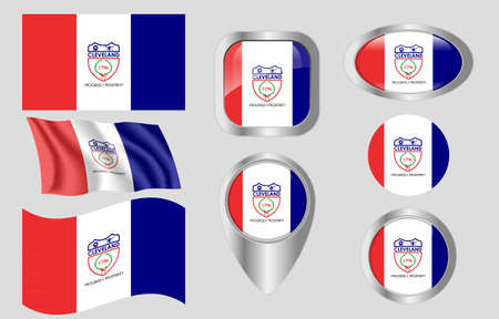 Cleveland, Ohio flagのイラスト素材