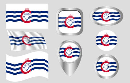 Cincinnati, Ohio flagのイラスト素材