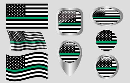 Thin Green Line Military Flagのイラスト素材