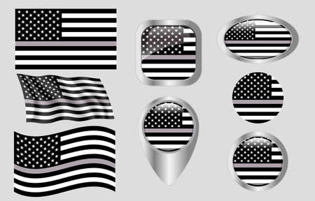 Thin Gray Line Corrections Flagのイラスト素材