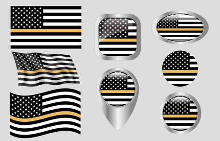 Thin Gold Line Dispatch Flagのイラスト素材