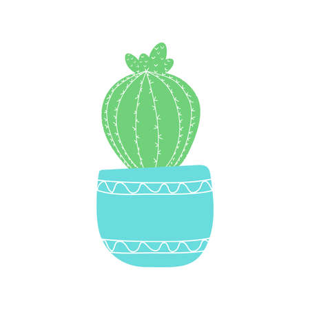 Hand drawn cacti sketch set for stickers, prints, design and decor. Vector flat illustration.のイラスト素材