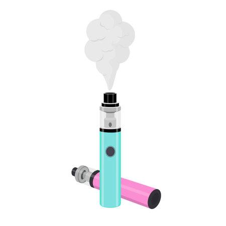Vape pen for smoking. Electronic cigarette. E-cigarette for vaping. Vector illustration.のイラスト素材
