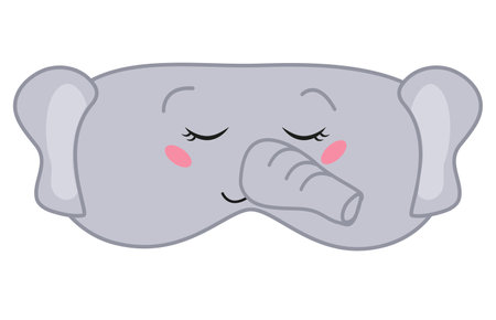 Sleep mask with baby elephant face Vector illustrationのイラスト素材