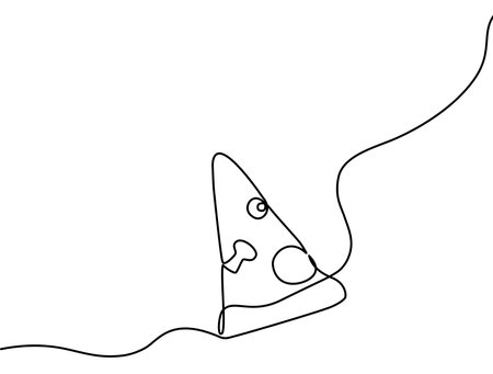Continuous line drawing of pizza food.Vector illustration.のイラスト素材