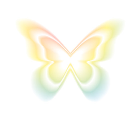 Stickers with a blurred Y2K effect. Butterfly shapes in trendy retro style. Vector illustrationのイラスト素材