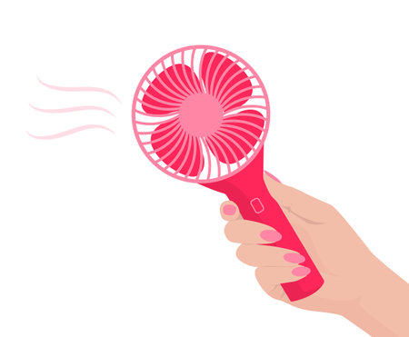Pink Electric Fan Vector illustration in cartoon style,のイラスト素材