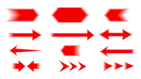 Set red blurry arrow icon. Vector illustration.のイラスト素材