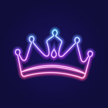 A set of neon gradient crowns. Vector illustration.のイラスト素材