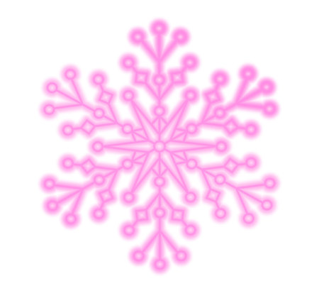 Outline neon pink snowflake .Retro neon Winter.Beautiful Christmas decoration Vector Illustration.のイラスト素材