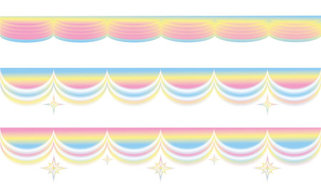 Set of decorative blurred borders. Vector illustration.のイラスト素材