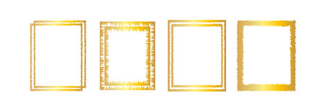 Set of Rectangular Black Boxes. Vector Black frames isolated on transparent background. Set of inked blank frames.のイラスト素材