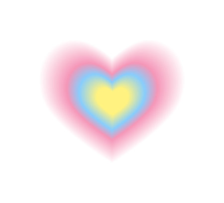 Blurry pink heart aura. Trendy y2k style. Vector illustration.のイラスト素材