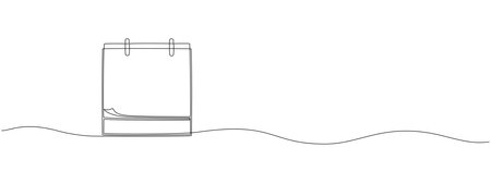 Single line continuous editable desktop calendar drawing. Concept of planner, countdown, memorial day. Vector illustration.のイラスト素材