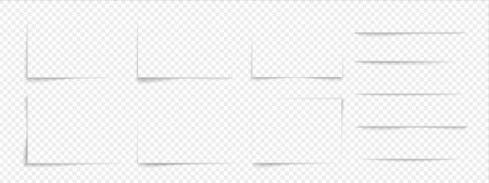 Rectangular shadow border. Rectangular shadow border from a sheet of paper. Realistic gradient shadow effect with transparency for banners and templates. Vector illustrationのイラスト素材