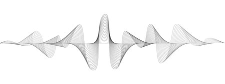 Abstract undulating lines of sound wave . Dynamic pulsating wave Music concept, digital music frequency symbols. Vectorのイラスト素材