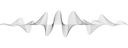 Abstract undulating lines of sound wave . Dynamic pulsating wave Music concept, digital music frequency symbols. Vector illustrationのイラスト素材