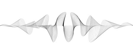 Abstract wavy lines of the sound wave. Dynamic pulsating wave Musical symbol of the frequency of digital music. Vector illustrationのイラスト素材
