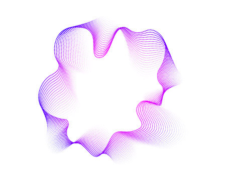 Collection of colorful neon sound dots waves. Sound curve, radio frequency spectrum lines for equalizer . set of colorful spectra for music poster and banner. Vector illustration.のイラスト素材