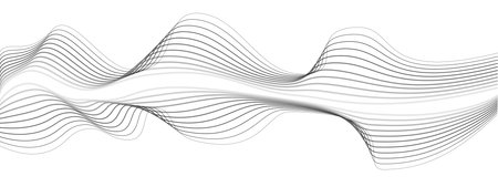 Abstract wave line element. Wave with blend lines . A curved wavy line, . A curved wavy line, . Digital equaliser of a frequency track. Vectorのイラスト素材