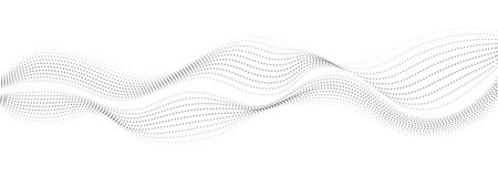 Abstract wave dots line element. Vector wave with blend lines . Curved wavy line, smooth band. Digital frequency track equaliserのイラスト素材