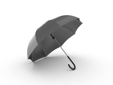 Black umbrella on white.の写真素材