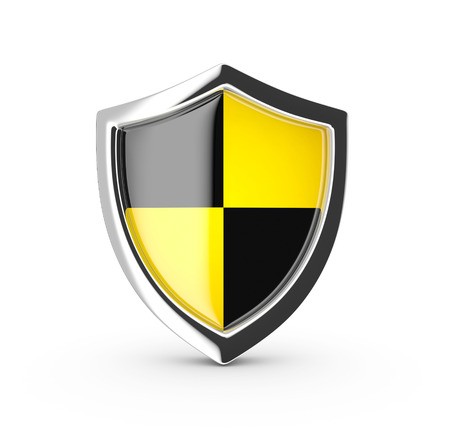 Glossy shield on a white background.の写真素材