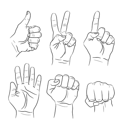 Set of hand gestures.のイラスト素材