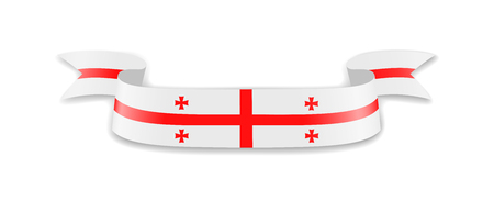 Georgia flag in the form of wave ribbon. Vector illustration.のイラスト素材