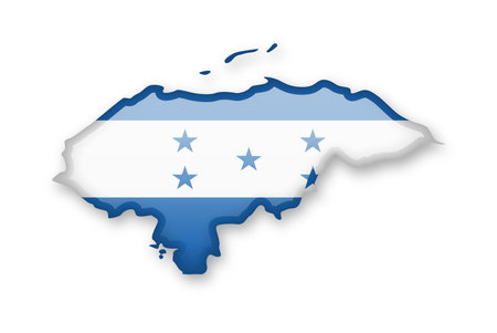Honduras flag and outline of the country iconのイラスト素材