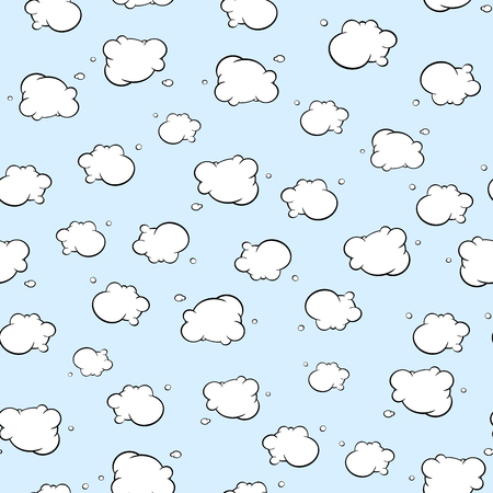 Vector illustration seamless pattern, background blue sky and clouds.のイラスト素材