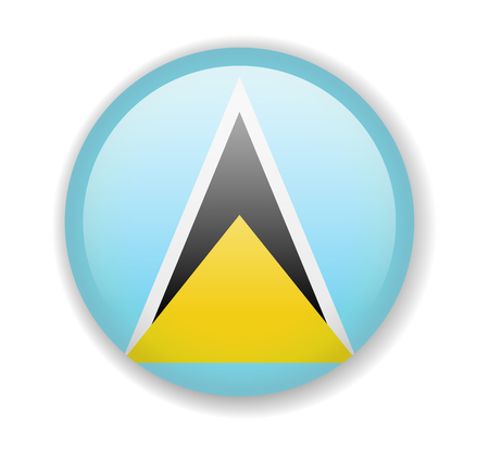 Saint Lucia flag. Round bright Icon. Vector Illustrationのイラスト素材