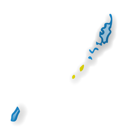 Palau flag and outline of the country on a white background. Vector illustration.のイラスト素材