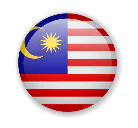 Malaysia flag round bright icon vector Illustrationのイラスト素材