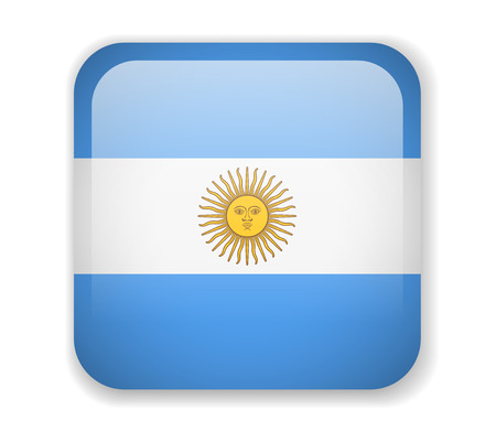 Argentina flag bright square icon. Vector Illustrationのイラスト素材