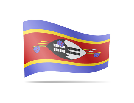 Waving Eswatini flag in the wind. Flag on white background vector illustrationのイラスト素材