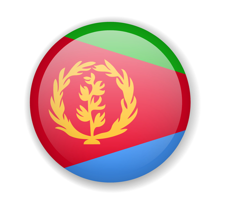 Eritrea flag round bright icon vector Illustrationのイラスト素材