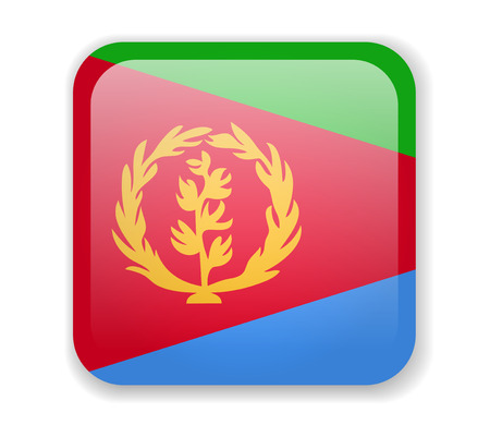 Eritrea flag bright square icon. Vector Illustrationのイラスト素材