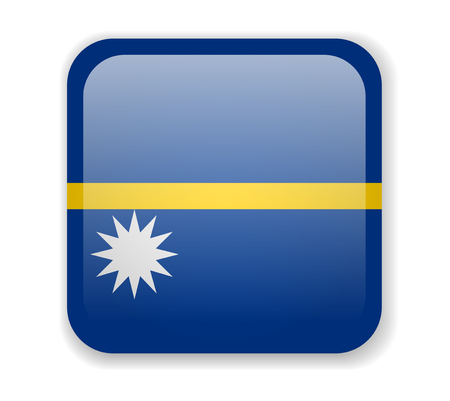 Nauru flag bright square icon. Vector Illustrationのイラスト素材