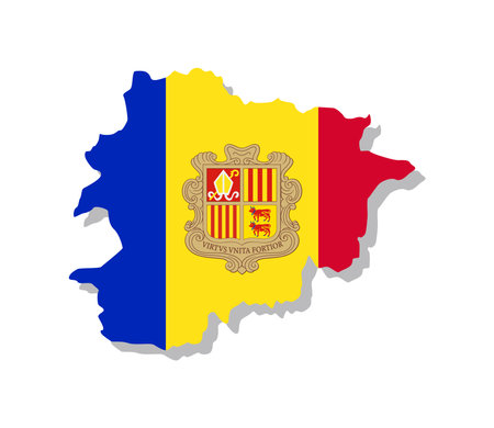 Andorra - Flag inscribed in the contour of the country. Vector illustration.のイラスト素材