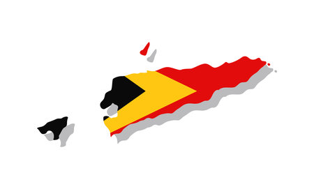 East Timor - Flag inscribed in the contour of the country. Vector illustration.のイラスト素材