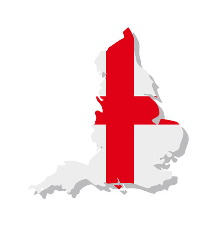 England - Flag inscribed in the contour of the country. Vector illustration.のイラスト素材