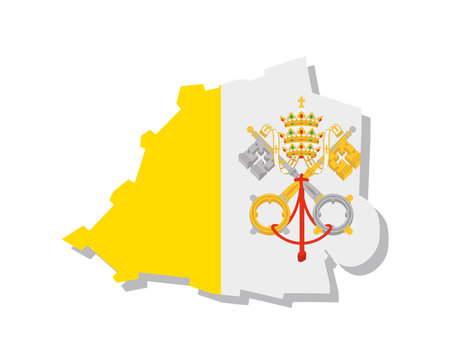 Vatican - Flag inscribed in the contour of the country. Vector illustration.のイラスト素材