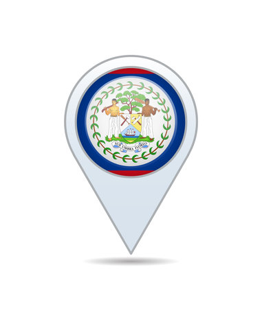 Belize - flag pin for map. Vector illustration.のイラスト素材