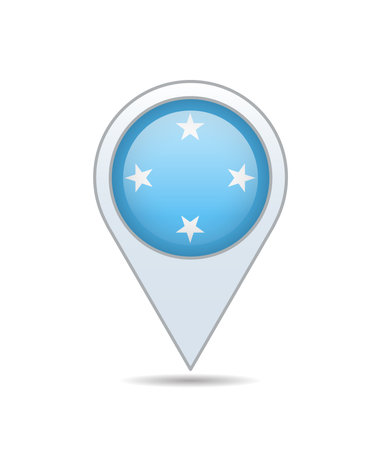 Micronesia- flag pin for map. Vector illustration.のイラスト素材