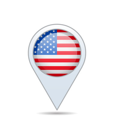 USA - flag pin for map. Vector illustration.のイラスト素材
