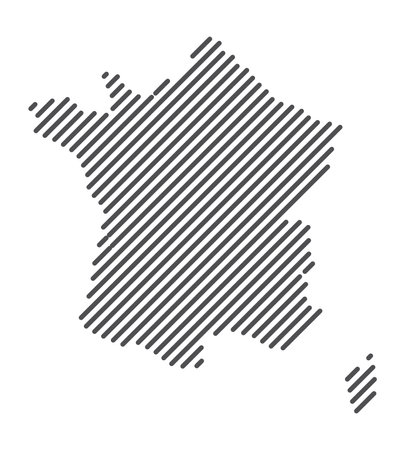 France - Map of the country formed by lines. Vector Illustration.のイラスト素材