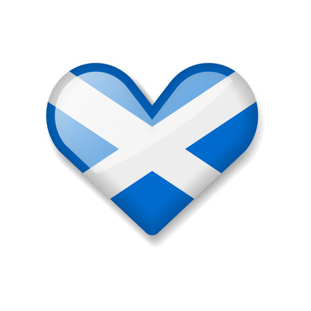 Scotland - Shiny Flag in the Form of Heart. Vector Illustration.のイラスト素材